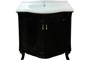 Тумба с раковиной Misty Дайна 85 черная эмаль - 3
