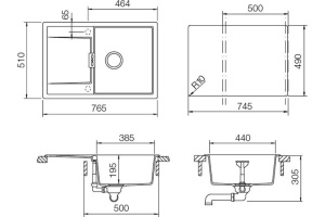Мойка  Eton 50 D  Cristadur магма - 2