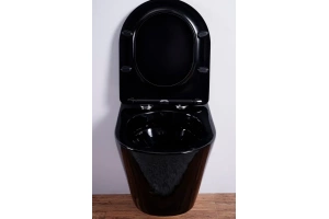 Унитаз подвесной Esbano Clavel с сиденьем микролифт, черный глянцевый (ESUPCLAVB) - 3