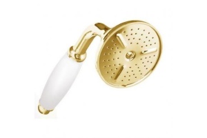 Душевая лейка Cezares золото, белая ручка (CZR-U-D1FC-03/24-Bi)