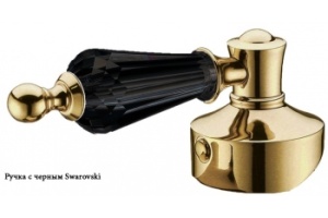 Смеситель для раковины Boheme Tradizionale золото с черными кристаллами Swarovski - 2