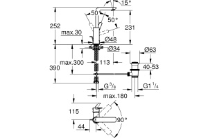 Смеситель Grohe Lineare New 23296DC1 для раковины - 3