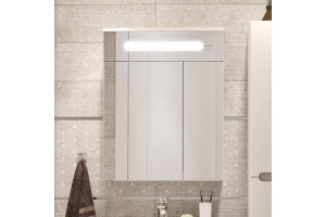 Зеркало-шкаф DIWO Коломна 60 см, навесное, прямоугольное, с подсветкой, белое