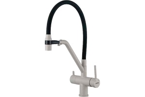 Смеситель для кухни Gappo белый с черным изливом