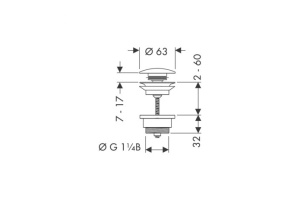 50100700 HG Push-open сливной набор для раковины матовый белый - 2