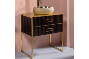 Тумба под раковину чашу Boheme Armadi Art Monaco 80 черный глянец - золото