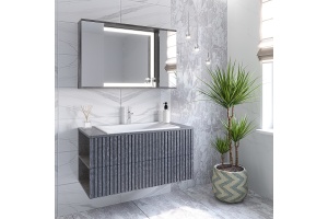 Зеркало-шкаф Stella Polar Дэрри 100 серый - 2