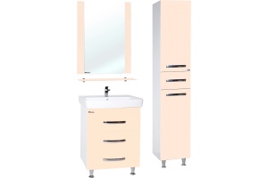 Шкаф-пенал Bellezza Рокко 35 бежевый с бельевой корзиной универсальный - 2