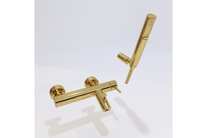 Смеситель Paffoni Light LIG023HG для ванны с душем, золото медовое - 2