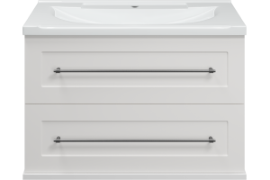 Тумба с раковиной Misty Марта 80 подвесная, белая глянцевая