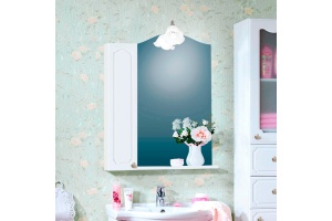 Зеркало-шкаф Бриклаер Лючия 78 белый глянцевый