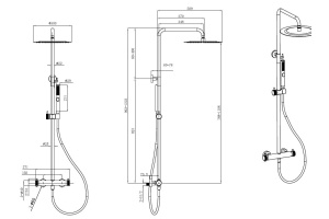 5.11001-BN FANTASY Душ.система,термостат Vernet, Верх душ Ф300мм,браш.никель (295307) - 2
