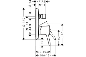 Смеситель Hansgrohe Metropol Classic 31345000 для ванны с душем - 3