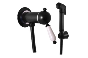 Гигиенический душ Rav-Slezak Labe со смесителем черный матовый - хром