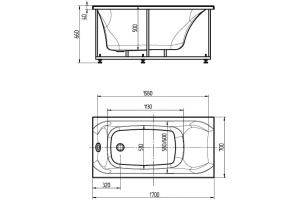 Акриловая ванна Aquatek Альфа 170 см, слив слева - 2