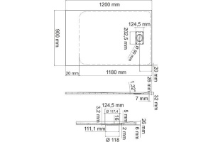 Поддон для душа Wasserkraft Main 41T07 120x90 см - 2