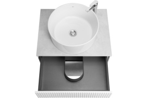 Тумба с раковиной Aquaton Марбл 60 белый-серый - 3