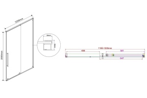 Душевая дверь Vincea Arno 120 черная стекло прозрачное - 2