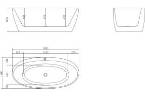 Акриловая ванна BelBagno BB404-1700-800 - 3