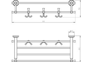 Полка Migliore Fortuna 27713 для полотенец, бронза - 2