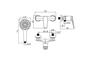 Смеситель Lemark Bronx LM3703BL для душа, черный - 2