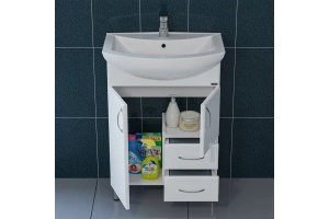 Тумба с раковиной Санта Стандарт 60 белый - 2