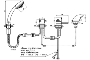 Смеситель на борт ванны термостатический Rav Slezak Dunaj золото - 2