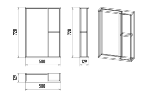 Зеркало-шкаф Misty Кедр 50 правый темное дерево - 3