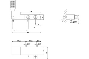 Смеситель для душа Rav Slezak Murray белый, хром (MU080.5/1) - 3
