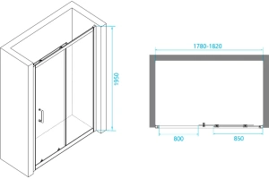 Душевая дверь RGW Passage PA-14B 180х195 профиль черный стекло прозрачное - 3