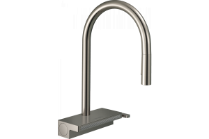 Кухонный смеситель Hansgrohe Aquno Select M81 однорычажный, 170, с вытяжным душем, 3jet, sBox, под сталь 73831800