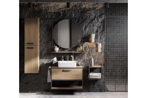 Зеркало Aquaton Лофт Фабрик 80 темное дерево - 3