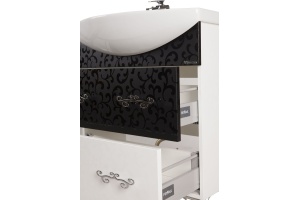 Тумба для комплекта Bellezza Маргарита 75 белая с черным - 2