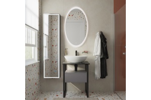 Тумба с раковиной DIWO Элиста 60, антрацит