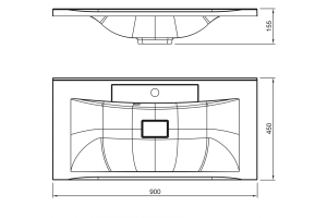AM-LAV-900-MR-FP-Nero Раковина из искуственного мрамора - 2