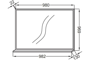 EB1598-E52 зеркало с полочкой VIVIENNE /100/ (дуб табак) - 2