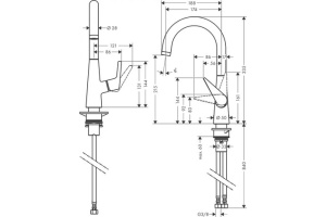 Кухонный смеситель однорычажный, 220, 1jet Hansgrohe 72814800 - 2