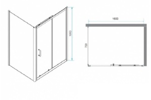 Душевой уголок RGW Passage PA-74 160x70 профиль хром стекло прозрачное - 3