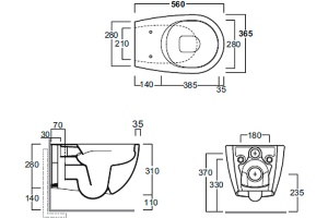 Чаша для подвесного унитаза Simas Vignoni черный матовый, без сиденья (VI18 nero) - 2