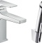 Смеситель Hansgrohe Metropol 32522000 для раковины с гигиеническим душем, с донным клапаном Push-Open - 0