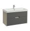 Тумба под раковину Aquaton Оливия 90 светлое дерево-серый 1A254401OLUG0 - 1