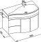 Тумба с раковиной Aquanet Сопрано 2-95 белая R - 9