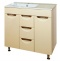 Тумба под раковину Misty Кристи 105 бежевая глянцевая П-Кри01105-031 - 0