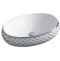 Раковина накладная CeramaLux NC 60 см белый/серебро  262 - 0