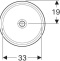 500.746.01.2 Geberit VariForm Раковина с установкой под столешницу круглой формы, D1=33 см, без отв. под смеситель, без отв. перелива - 2