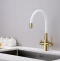 Смеситель для кухни Paulmark Salix с гибким изливом золото - белый матовый Sa213419-Gw - 1