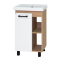 Тумба под раковину Misty Крафт 50 белая - светлое дерево П-Кра-07050-011 - 0