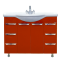 Жасмин - 105 Тумба 6 ящ. красная эмаль П-Жас01105-0416Я - 0