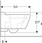 201460600 GEBERIT унитаз подвесной MYDAY безободковый Rimfree 6л /54х36/(белый) - 4