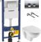 Комплект Система инсталляции для унитазов Geberit Duofix Delta 458.124.21.1 3 в 1 с кнопкой смыва + Чаша для унитаза подвесного Jacob Delafon Patio EDV102-00 - 0
